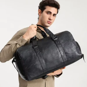Fashion Gym Bag Travel Outdoor Weekender Shoulder Luggage Waterproof Sports PU Leather Custom Duffel Bags for Men