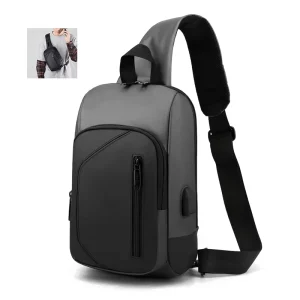 Fashion Large Capacity Nylon Waterproof Bag For Men Outdoor Travel Daily Business USB Chest Bag Pack