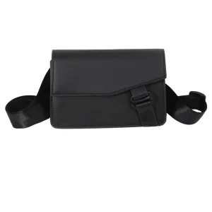 Fashion Men Crossbody Bag with Detachable Belt Strap Vegan PU Leather Stylish Men’s Messenger Bag for Daily Outfit