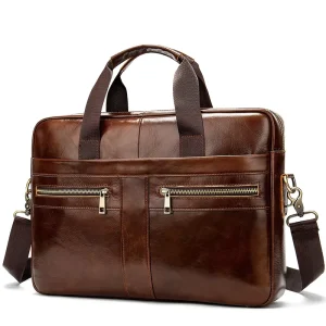 Fashion Men’s Business Laptop Bags Waterproof Computer Handbag Crossbody Bag Soft Sided Leather Briefcase Customized