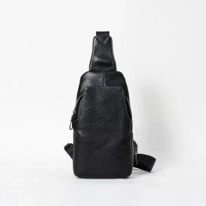 Fashion Men’s Genuine Leather Anti Theft Zipper Closure Sling Shoulder Crossbody Bag Multifunctional Daily Travel Messenger Bag