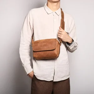 Fashion Men’s Leather Shoulder Bags Custom Designer Blank Men Genuine Leather Crossbody Bags