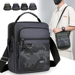 Fashion Men’s Mini 7.9inch All Seasons Waterproof Polyester Crossbody Phone Bag Messenger Bag Daily Outdoor