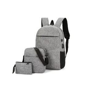 Fashion Men’s Shoulder Bag Wallet Three in One Usb Laptop Backpack