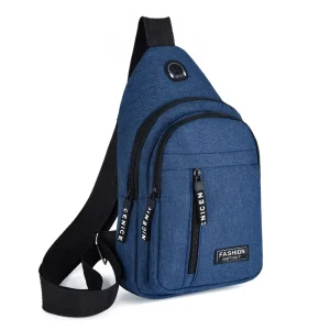 Fashion Men’s Shoulder Oxford Crossbody Outdoor Sport Travel Chest Bag Solid Color Casual Multifunction Waist Bags