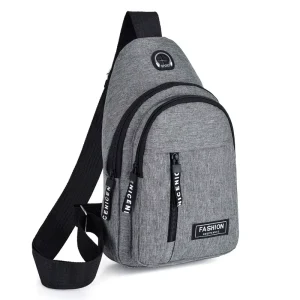 Fashion Men’s Shoulder Oxford Crossbody Outdoor Sport Travel Chest Bag Solid Color Casual Multifunction Waist Phone Sling