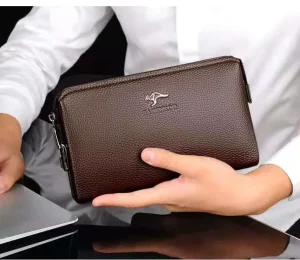 Fashion Men’s Soft Leather Handbag Fast Shipping Password Lock Clutch Business Bag