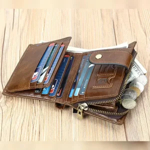 Fashion RFID Leather Wallet for Man Cross-Border Cowhide Multi-Functional Men’s Wallet Genuine Leather Clutch Bag