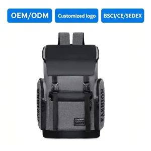 Fashion Roll-top Casual Backpack Men Waterproof Polyester Laptop Backpack Custom Logo for Travel & Daily Use