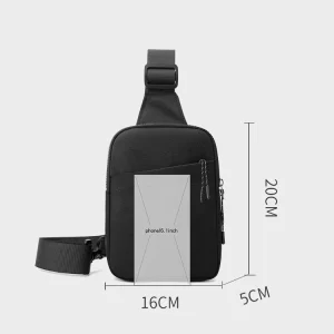 Fashion Slide Zipper Pocket Men’s Chest Bag Custom Logo Single Shoulder Crossbody Phone Bag Breathable Back Chest Bag