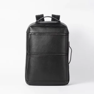 Fashion Stylish Genuine Leather Men’s Luxury Durable Travel Laptop Backpack 15.6 Inch Large Capacity USB RFID Zipper