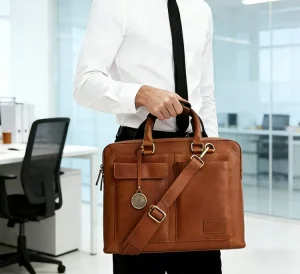 Fashion Top Grain Real Leather Laptop Lawyer Briefcase Messenger Bag Men Genuine Leather Computer Briefcase Conference Bags
