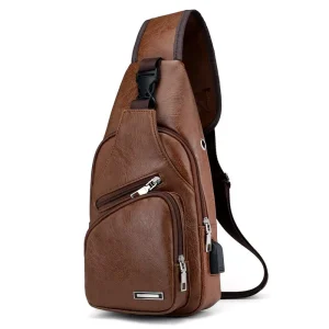 Fashion USB Charging Chest Bag New Casual Shoulder Messenger Bag Outdoor Men’s Sports Bag