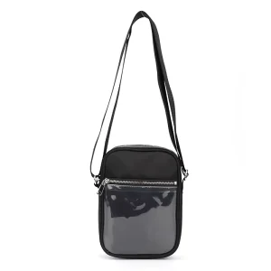 Fashion Vintage Black Men’s Lightweight Waterproof Mini Shoulder Crossbody Sling Bag Polyester Mobile Phone