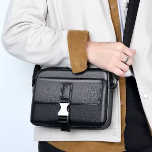 Fashion Vintage Genuine Leather Messenger Bags Men Luxury Waterproof Messenger Shoulder Bag for Men