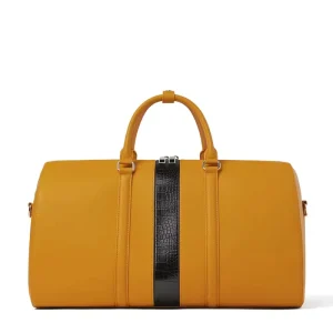 Fashion Vintage PU Large Capacity Travel Bag Men’s Business Luggage Bag Portable Leather Duffel Bag