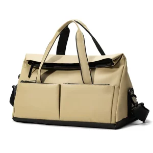 Fashion Water Resistant PU 20-35L Capacity Unisex Sports Gym Bag Outdoor Travel Messenger Bag with Dry Wet Separate Shoe Bag