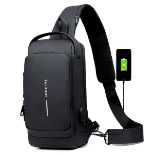 Fashion Waterproof Chest Bag USB Men Crossbody Men’s Chest Bags Sling Bag