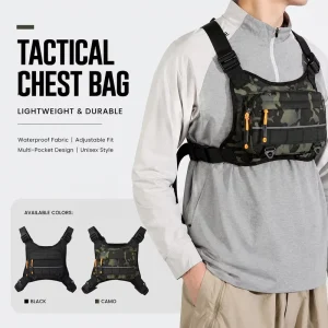 Fashion Waterproof Durable Zipper Nylon Tactical Chest Bag For Men Adjustable Strap Lightweight Crossbody Pack For Outdoor