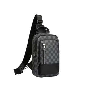Fashion Waterproof Genuine Leather Bag Luxury Catalog Designer Men’s Chest Bag Custom Logo Zipper Closure