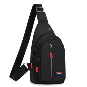 Fashion Waterproof Oxford Material Outdoor Men’s Minimalist Chest Bags 3 Zippers USB Custom Sling Bag With Logo