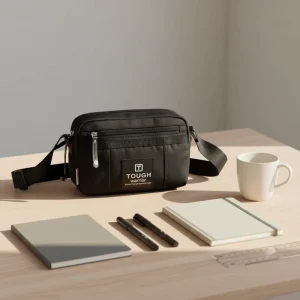Fashion Waterproof Tough Black Men’s Shoulder Crossbody Bag Premium Quality Polyester Fabric Summer Use