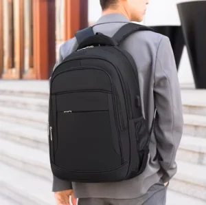 Fashionable Commuter Laptop Backpack New Style Men’s Business Travel Bag Multiple Compartments Oxford Cloth Zipper Backpack