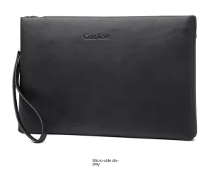 Fashionable Large Capacity Light Luxury Men’s Handbag for Business Casual Use New Working Layered Wallet Design Polyester Lining