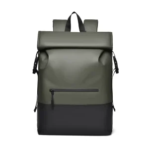 Fashionable Large Capacity Rollup Rucksack Zipper Closure Sports Backpack Laptop Bag for School Student and Business