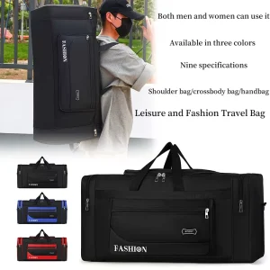 Fashionable Letter Embroidered Men’s Travel Bag with Large Capacity and Versatile Shoulder Bag Suitable for Outdoor Fitness