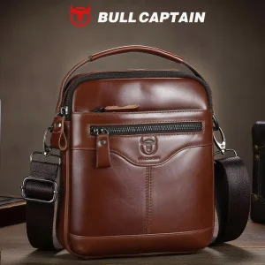 Fashionable Men’s Genuine Leather Single Shoulder Crossbody Messenger Bag Customizable logo for Small Batches