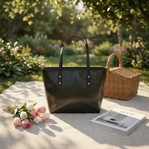 Fashionable Men’s Oxford Waterproof Handbag with Zipper Closure High class Shoulder Bag Polyester Lining Symbol Status
