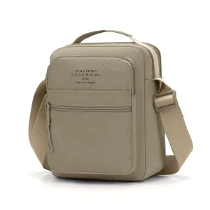 Fashionable Men’s Pure-color Single-shoulder Messenger Bag Casual and Minimalist Backpack Featuring a Zipper Closure