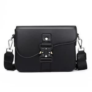 Fashionable Messenger Casual Shoulder Sling Bag Flap Cover Men’s PU Leather Crossbody Bag High Quality Trendy Saddle Bag