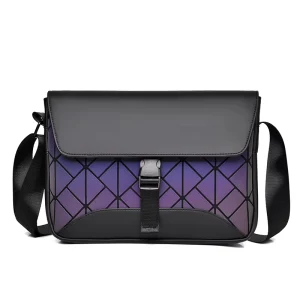Fashionable PU Waterproof Wear-resistant Geometric Mini Square Crossbody Bag for Men’s Outdoor Activities Customizable Color