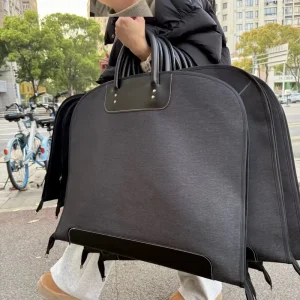 Fashionable Polyester Business Suit Tote Handbag with Zippers for Men’s Travel Storage