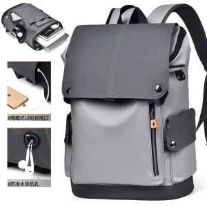 Fashionable Sports Backpacks New Business Men’s Backpacks Trendy PU Leather Leisure Business Travel Bags