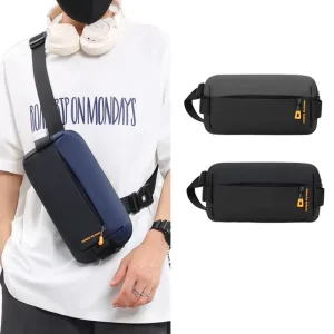 Fashionable Sporty Waterproof Chest Bag Shoulder Casual Crossbody Bag Zipper Closure Large Capacity Portable Multi-Purpose