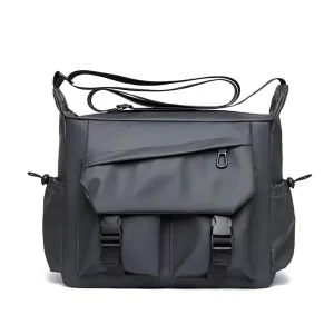 Fashionable Trendy Men’s Oxford Messenger Crossbody Sling Bag Letter Design Durable High-end Feel Large Capacity Commuting