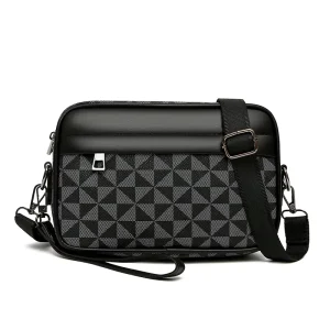 Fashionable Waterproof PU Clutch Square Crossbody Shoulder Bag Vintage Men’s Luxury Small Message Bag