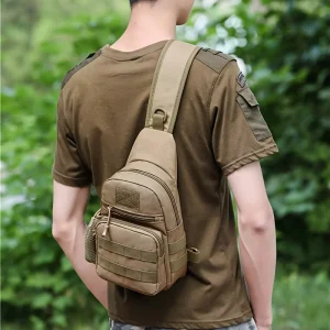Fashionable Waterproof Zipper Portable Oxford Cloth Crossbody Bag Outdoor Mountaineering Sports Commuting Chest Bag Men’s Bag