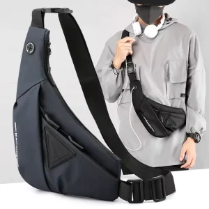 Fashionable and Minimalist Men’s Oxford Waterproof Closure Free Crossbody Bag Model 673 Autumn Cross Border Trend Daily Matching