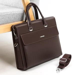 Faux Leather Briefcase Large Capacity Code Lock Anti theft Handbag Business PU Multi layer Business Elite Men’s Bag
