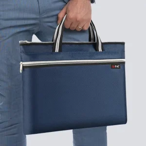 File Bag Waterproof Business Office Tote Bag Men’s Handbag A4 Folder Double Layer Storage Contract Documents and Materials