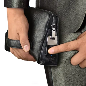 Fingerprint Lock Man Genuine Leather Hand Bag Famous Brand Designers Anti Theft Fingerprint Wallet Handbag Briefcase