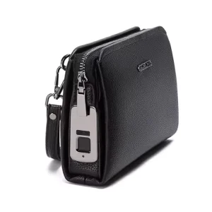 Fingerprint Lock Men’s Handbag PU Leather Large Capacity Business Handbag Clutch