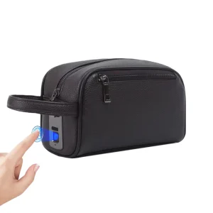 Fingerprint Lock Men’s Leather Handbag Anti theft and Wear resistant Business Men’s Handbag