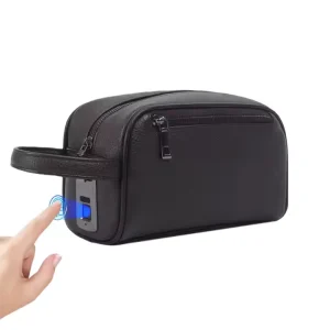 Fingerprint Lock Men’s Pu Leather Handbags Clutch Bag Anti-theft Wear-resistant Business Men’s Hand Bag