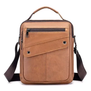 First Layer Cowhide Retro Trend Shoulder Bag Men’s Large Capacity Hand Genuine Leather Crossbody Bag