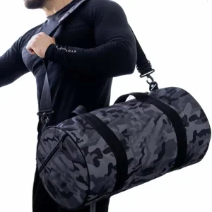 Foldable Gym Sport Waterproof Nylon Zipper Solid Color Large Men Padded Carbon Duffel Bag